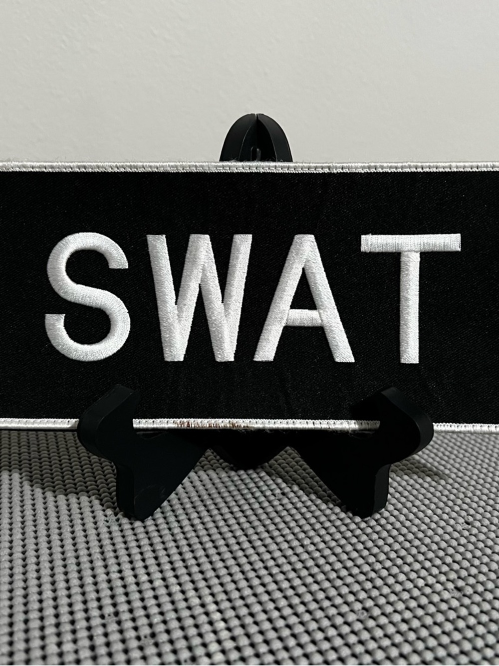 “SWAT” 9”x4” Hook & Loop Patch in Black/White